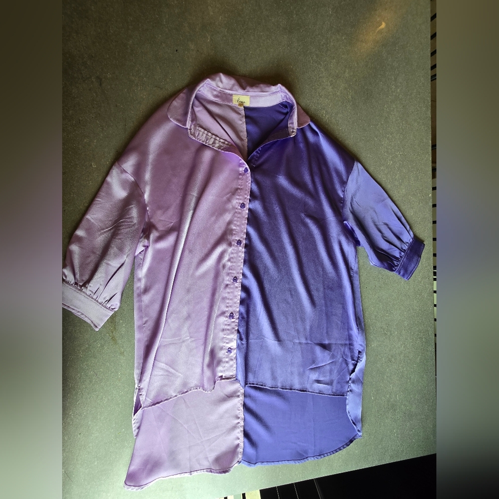Two-Tone Purple Tunic Dress